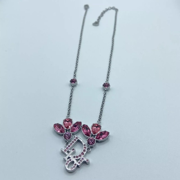 Dior Elegant Pink Crystal Necklace - Picture 2 of 13